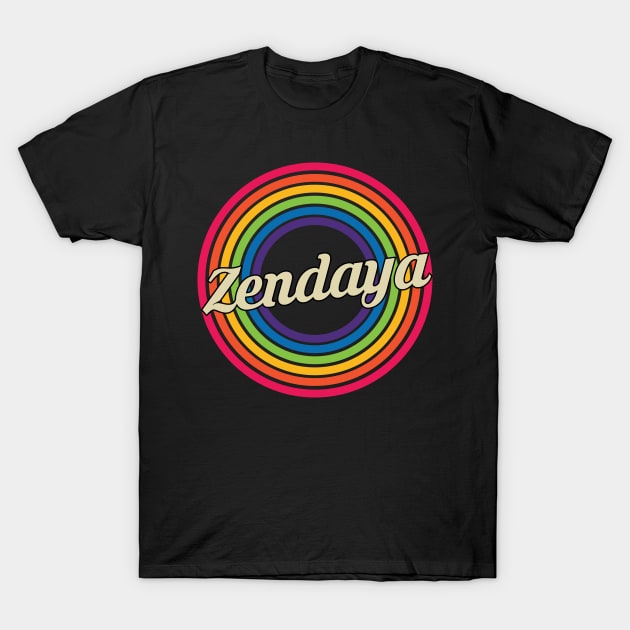 Zendaya - Retro Rainbow Style T-Shirt by MaydenArt